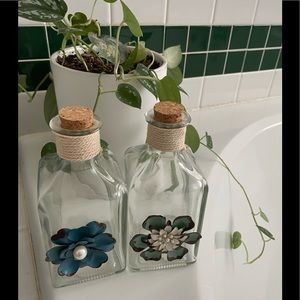 Decorative glass cork containers